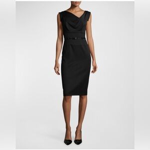 Black Halo Classic 3/4 Sleeve Jackie O Sheath Dress in Black Size 6